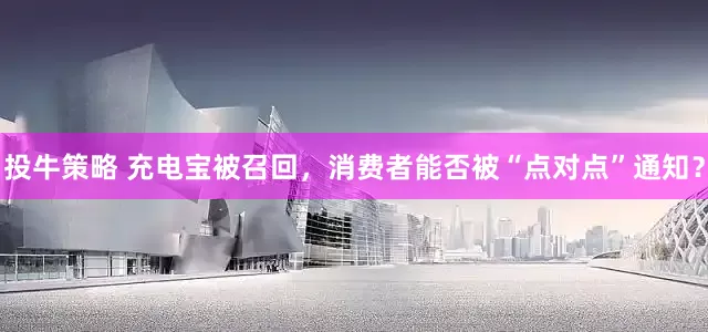 投牛策略 充电宝被召回，消费者能否被“点对点”通知？